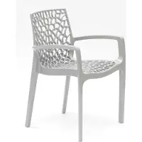 GRAND SOLEIL Polypropylen Stühle mit Armlehnen Garten, Farbe: Grau, Gewicht: 3,5 kg