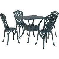 vidaXL Gartentisch Set 5 Stk. Grün Gussaluminium