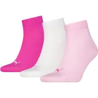 Puma Kurzsocken "UNISEX QUARTER PLAIN 3P" 3 Paar, Atmungsaktiv, Rippenbündchen, weiche Baumwollmischung