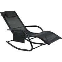 Happyment Deluxe Liegestuhl – Sonnenliege für Garten, Terrasse & Camping – Schwarz