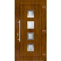 Haustuerenland.de Kunststoff Haustür nach Maß "FABIENNE" 71 mm Golden Oak holzähnlich beidseitig außen öffnend DIN rechts