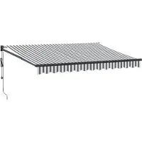 vidaXL Markise Einziehbar Anthrazit & Weiß 3,5x2,5 m Stoff & Aluminium