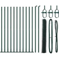 vidaXL Sechseckzaun mit Betonsockel 25 x 1 m PVC-beschichteter Stahl