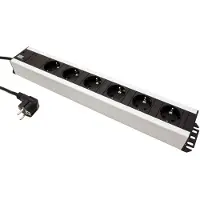 Bachmann Handwerkerleiste 6x Schutzkontakt, 19-Zoll-Rack kompatibel, 2 m