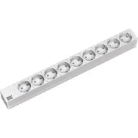 Bachmann 19" Steckdosenleiste 9fach, ohne Schalter, silberfarben