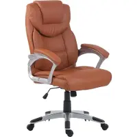 CLP Bürostuhl ergonomisch Texas, Modern drehbar und höhenverstellbar, Kunstleder | Farbe hellbraun