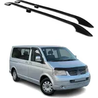 Omtec Dachreling D7522933B Fahrzeugdach beidseitig für VW Transporter V Bus (7HB, 7HJ, 7EB, 7EJ, 7EF, 7EG, 7HF, 7EC) Aluminium