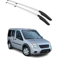 Omtec Dachreling Dachgepäckträger Relingträger für Ford Connect 2002-2014 L1 Alu Grau