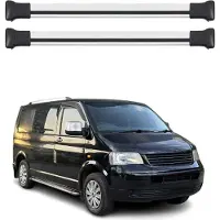 Omtec 7522928 Dachreling Dachträger Aluminium für VW Transporter V Bus (7HB, 7HJ, 7EB, 7EJ, 7EF, 7EG, 7HF, 7EC) Multivan V Transporter V Kastenwagen