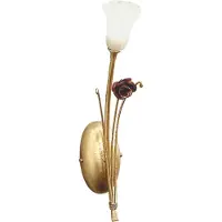 Casa Padrino Luxus Jugendstil LED Wandleuchte Rose Gold / Rot / Weiß 8 x 15 x H. 35 cm - Barock & Jugendstil Wandleuchten