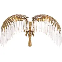 Casa Padrino Luxus Kristallglas Wandleuchte Vintage Messingfarben 45 x 27 x H. 27 cm - Luxus Qualität