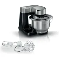 Bosch Küchenmaschine MUMS2VM00 - Küchenmaschine Serie 2 - 900 W, 7 Geschwindigkeiten + Turbo, Backset, 3,8 l Schüssel, Edelstahl, schwarz