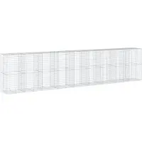 vidaXL Gabione mit Deckel 900x100x200 cm Verzinktes Eisen