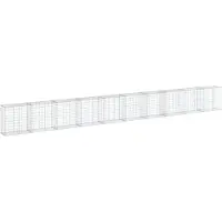 vidaXL Gabione mit Deckel 1000x50x100 cm Verzinktes Eisen