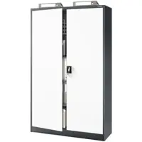 Jan Nowak Aktenschrank abschließbar JAN 5 Ebenen, Flügeltüren | Metallschrank Werkstatt Büroschrank aus Stahl Werkzeugschrank, 185x115x40cm Anthrazit-Weiß