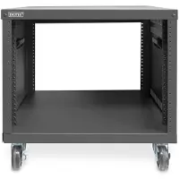 Digitus Universal 19-Zoll Equipment Rack mit Rollen, 8HE, Freistehendes Gestell, 8U, 136 kg, Lenkrollen, 13,2 kg, Schwarz