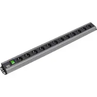 Bachmann Handwerkerleiste 12x Schutzkontakt, Schalter, 2 m