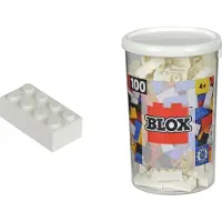 Simba Blox 100 weiße Bausteine für Kinder ab 3 Jahren, 8er Steine, inklusive Dose, hohe Qualität, vollkompatibel mit vielen Anderen Herstellern