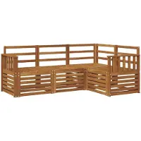 vidaXL Outdoor-Sofagarnitur 4 stk. Natur Polyester