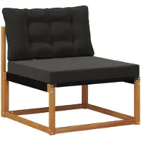 vidaXL Outdoor Mittelsofa Massives Akazienholz und Textilene Natur