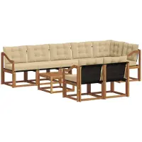 vidaXL Outdoor-Sofagarnitur 9 stk. Natur und Beige