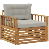 vidaXL Outdoor-Sofa Massives Akazienholz und Polyester