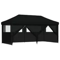 Syfax Party-Zelt Schwarz 292 x 580 x 315 cm Oxford-Stoff