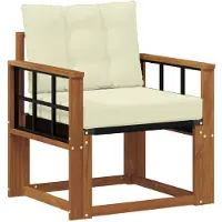 vidaXL Outdoor-Sofa Massivholz Akazie Natur und Creme