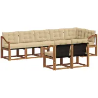 vidaXL Outdoor-Sofagarnitur 8 stk. Natur und Beige