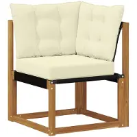 vidaXL Outdoor Ecksofa Massivholz Akazie und Textilene-Stoff Natur