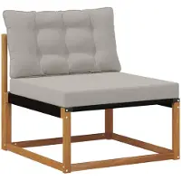 vidaXL Outdoor Mittelsofa Massives Akazienholz und Textilene Natur