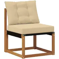 Syfax Outdoor Mittelsofa Massivholz Akazie und Textilene Stoff Natur