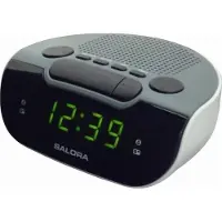 Salora CR612, Digitaler Wecker, Rund, Schwarz, Grau, Weiß, Digital, Klassisch, LED