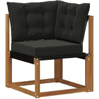 vidaXL Outdoor Ecksofa Massivholz Akazie und Textilene Stoff Natur