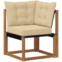 vidaXL Outdoor Ecksofa Massivholz Akazie und Textilene Stoff Natur