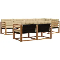 vidaXL Outdoor-Sofagarnitur 7 stk. Natur und Beige