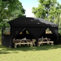 vidaXL "Neues Produkt" Party-Zelt - CLORIS - Pavillon - Schwarz 292x580x315 cm Oxford-Stoff - Pavillons & Partyzelte V2826