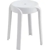 HOME DELUXE Hocker NIVO – Stapelbar, Weiß (4er Set) | Platzsparende Sitzhocker für Küche, Wohnzimmer & Garten
