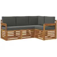 vidaXL Sofagarnituren 4 pcs Natur und Anthrazit Massivholz Akazie