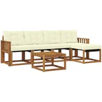 vidaXL Outdoor-Sofagarnitur 6 stk. Natur und Creme