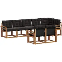 vidaXL Outdoor-Sofagarnitur 8 stk. Natürlich und Schwarz