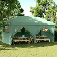 PUEAZU Partyzelt 292 x 580 x 315 cm Grün Oxford-Stoff - Pavillons & Partyzelte &29783