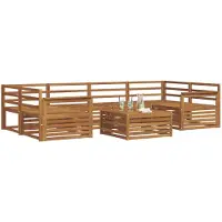 vidaXL Outdoor-Sofagarnitur 7 Stk. Natur Massivholz Akazie
