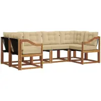 vidaXL Outdoor-Sofagarnitur 6 stk. Natur und Beige