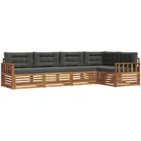 vidaXL Outdoor-Sofagarnitur 5 stk. Natur und Anthrazit