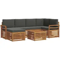 Syfax Ecksofa Set 7 pcs Natur und Anthrazit Massivholz Akazie