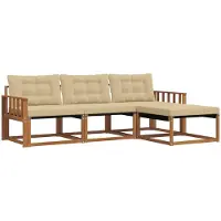 vidaXL Outdoor-Sofagarnitur 4 Stk. Natur und Beige