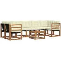 vidaXL Outdoor-Sofagarnitur 8 stk. Natur und Creme