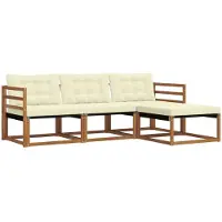 vidaXL Outdoor-Sofagarnitur 4 stk. Natur und Creme