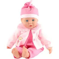 Toi-Toys CUTE BABY 02002A - Baby-Puppe rosa, Babypuppe klein mit Jacke und Mütze, ca. 40 cm